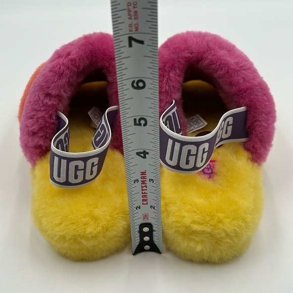 2095- UGG SLIP-ON WOMEN'S PLATFORM PRIDE RAINBOW FLUFF SHEEPSKIN SLIPPERS Sz 8 - Picture 5 of 7